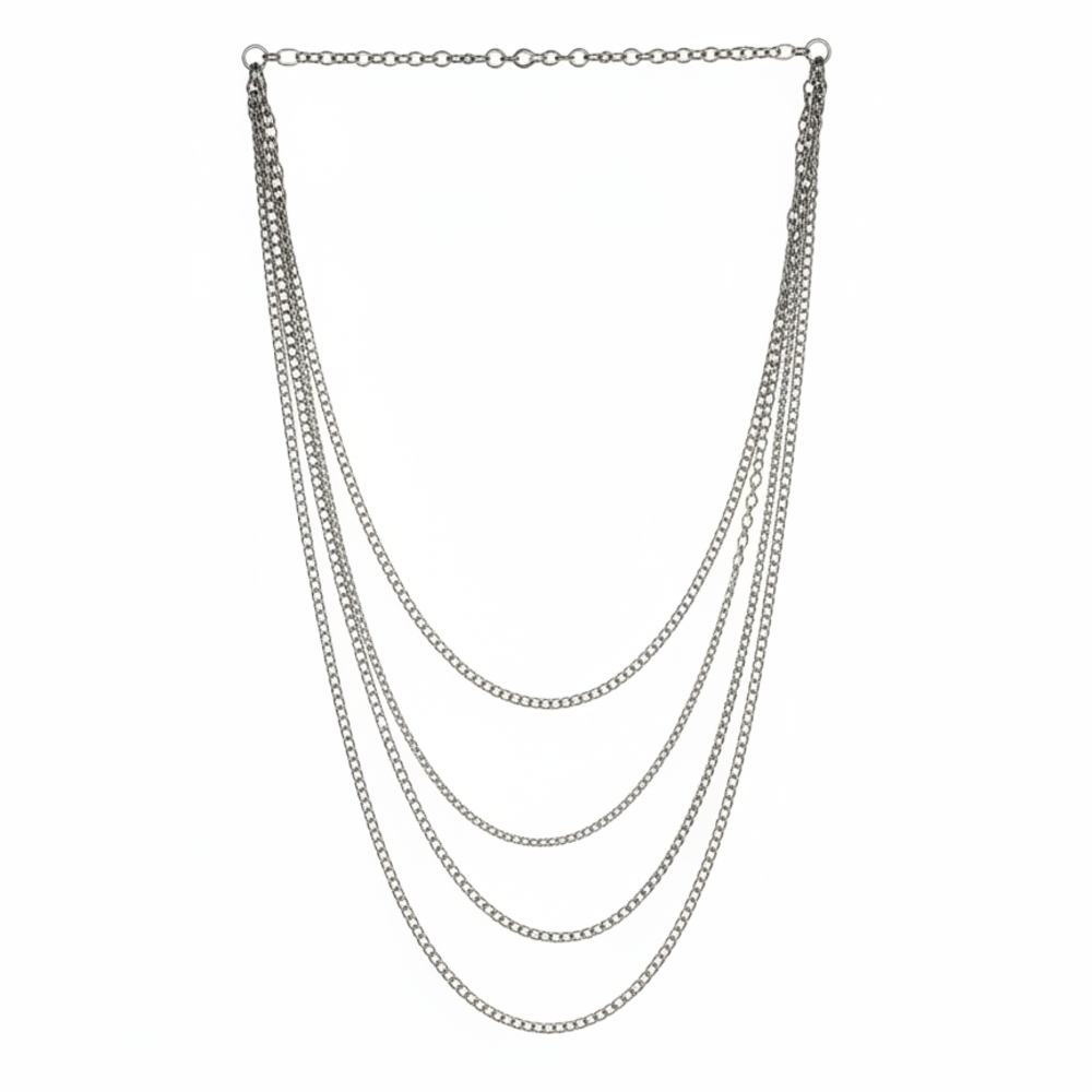 Elegant Silver Layered Necklace